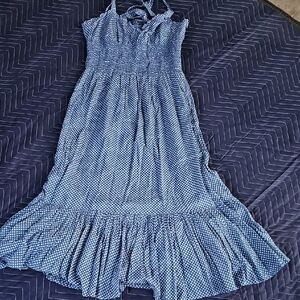 Blue Polka Dot Maxi Dress